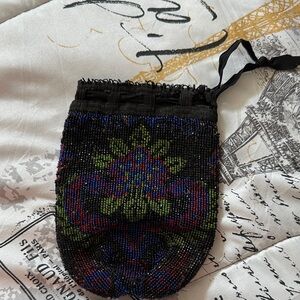 Elegant Black Beaded Women's Bag